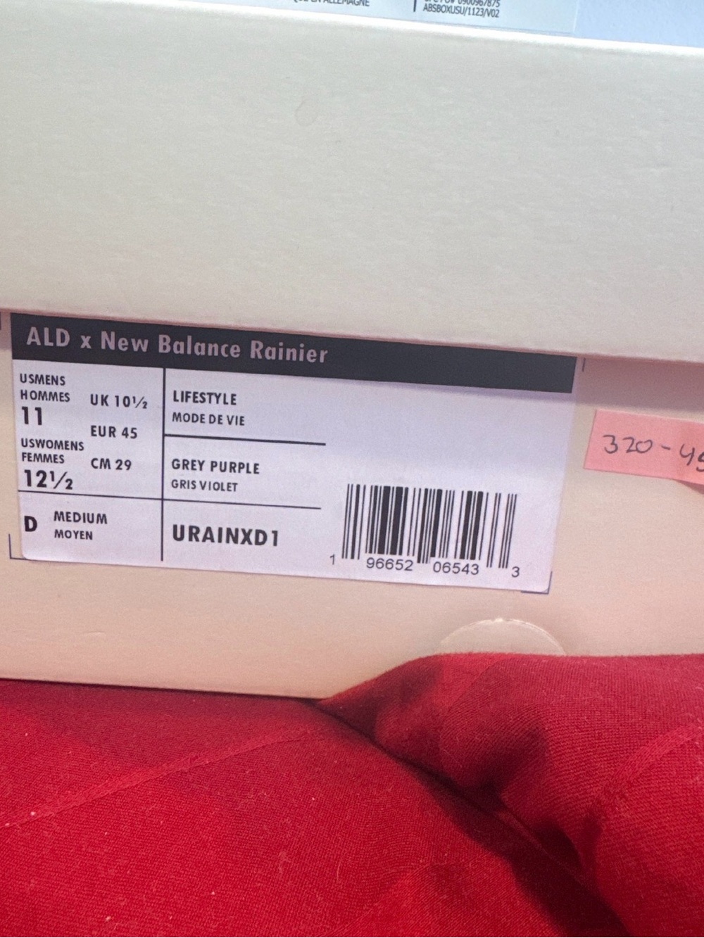 New Balance x ALD Rainier Sneakers URAINXD1  in Gray / Purple BNIB 11 - Picture 2 of 5